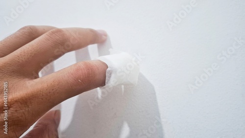 The index finger is exposed or injury on inspection due to a cut wound and festering of the wound area causing painful festering swelling. Clean treatment of the wound and antibiotics to the patient. 