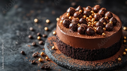 Obraz na płótnie Decadent chocolate cake masterpiece w salonie