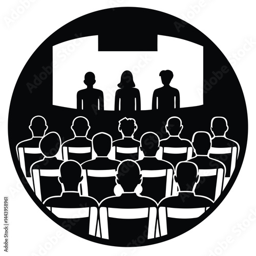 Isolated Black Vector acting class photo With White Background