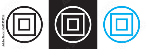 Double insulation symbol icon. Vector for websites, mobile interfaces, presentations, banner, visual branding etc. Vector illustration. isolated on white and black background. EPS 10