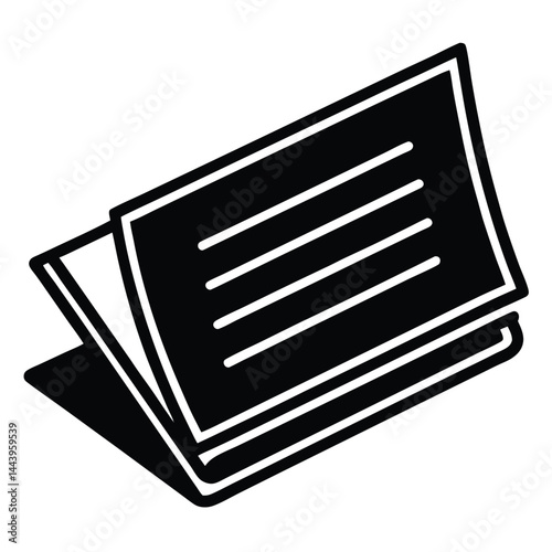 Isolated Black Vector cue card With White Background