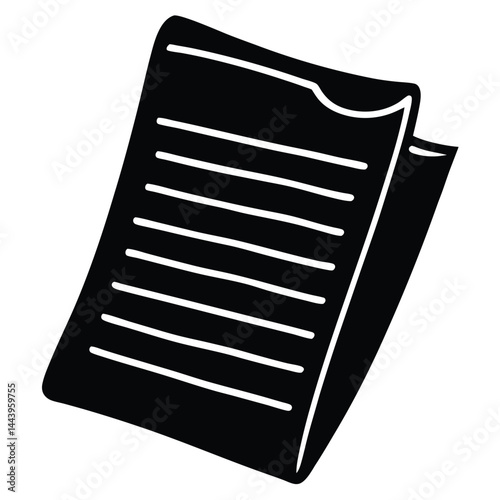 Isolated Black Vector cue sheet With White Background
