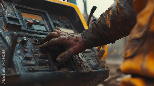 Wallpaper Mural Muddy Hand Operating Industrial Machinery Torontodigital.ca
