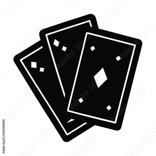 Isolated Black Vector improv game cards With White Background