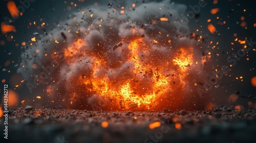 Obraz na płótnie Explosive fiery face w salonie