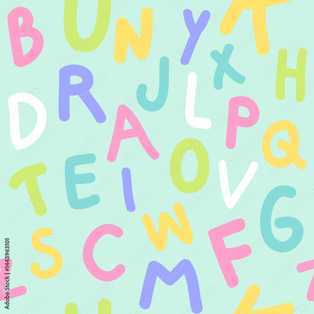 Letter Pattern, Seamless Alphabet Texture Letter Pattern, Seamless Alphabet Texture