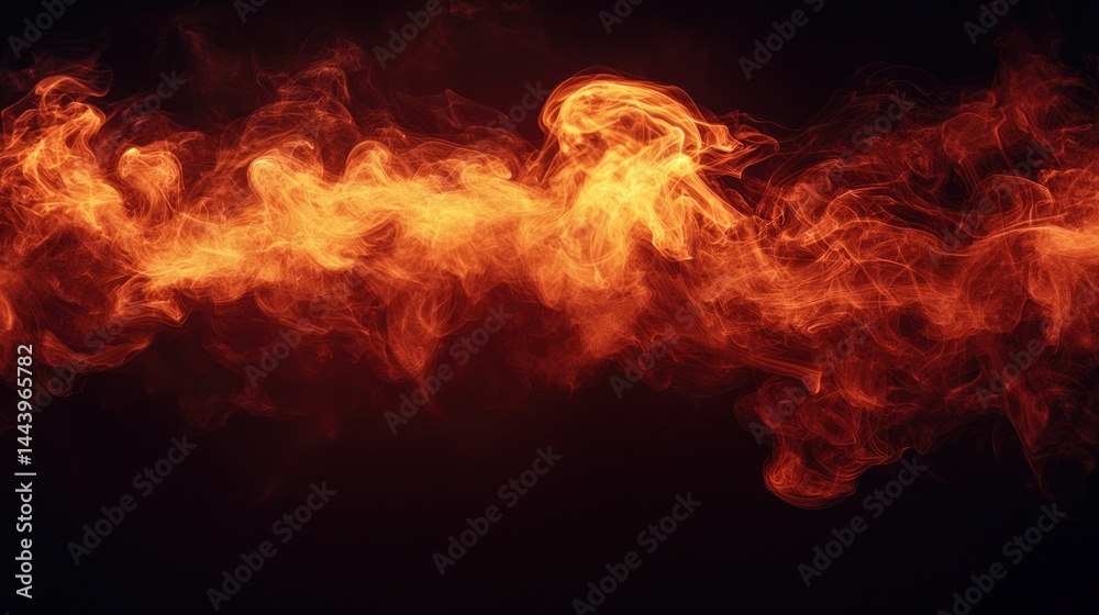Fiery, flowing, abstract smoke Fiery, flowing, abstract smoke