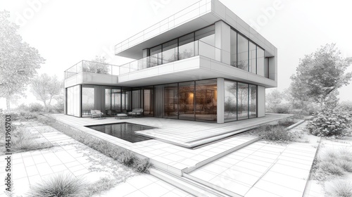 Modern Architectural Design: Luxury Villa Sketch