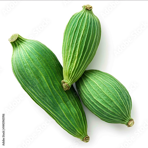 Wallpaper Mural A few cardamom pods green on a white isolated background Torontodigital.ca