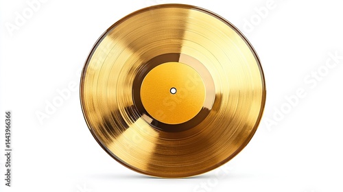 Gold record award with yellow label.