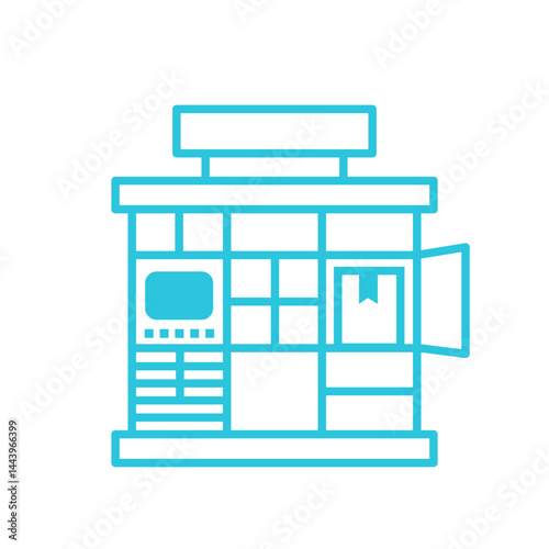 Public Parcel Locker Icon. Isolated on white background. From blue icon set.