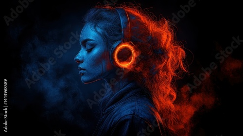Woman listening to music
