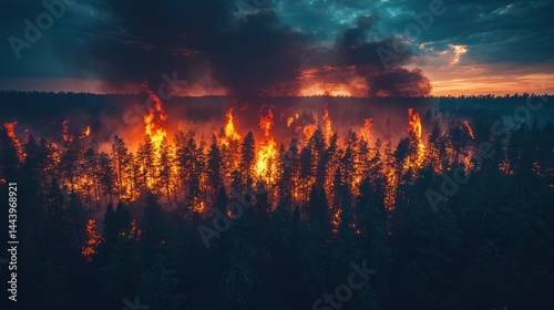 Forest fire devastation