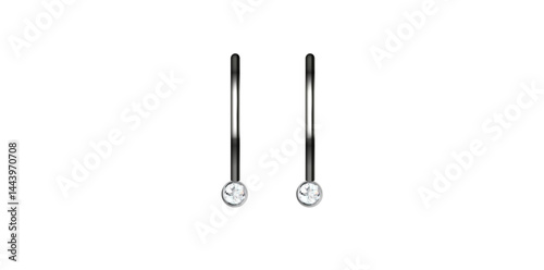 Awesome White Stone Earrings Vector Illustration.	
