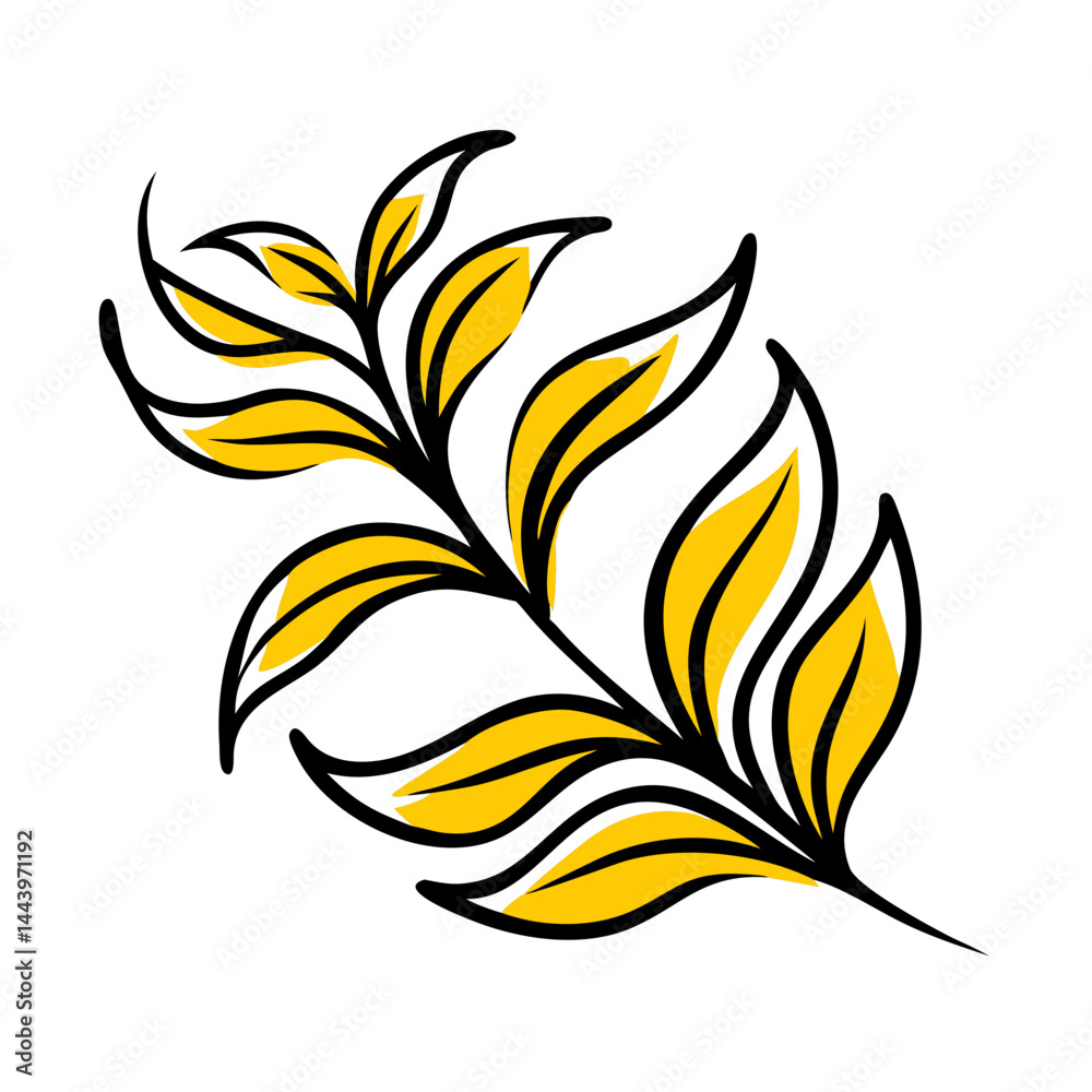Fototapeta premium A vector silhouette icon set featuring including roses and lilies. Isolated beautiful floral ornament in vintage style on a transparent background. Black and yellow silhouette of a lily flower. 