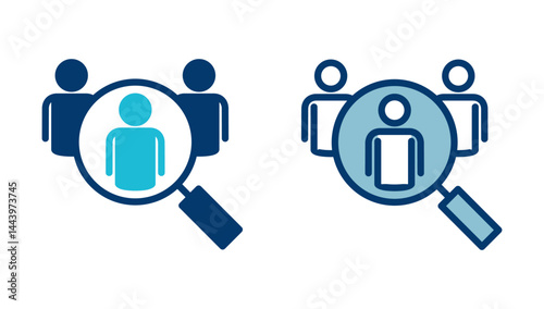 Hiring icon vector isolated on white background. Human resources concept. Recruitment. Search job vacancy icon. Hire. Find people icon
