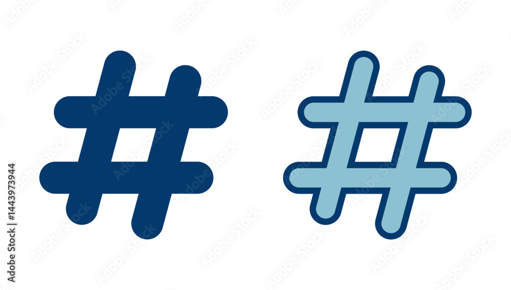 Obraz premium Hashtag icon vector isolated on white background. hashtag vector icon