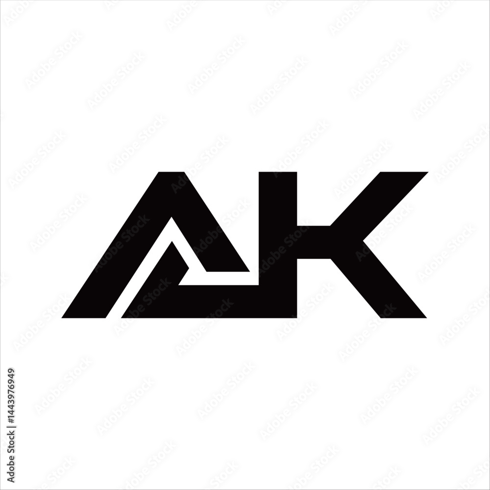 AK Lettermark – Minimal Elegant Typography Symbol Vector AK Lettermark – Minimal Elegant Typography Symbol Vector