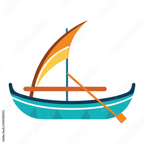 Outrigger canoe icon on white background