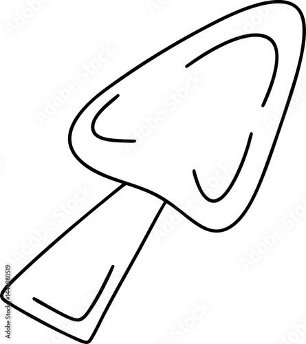 simple illustration of mushroom showcases its unique shape and features, perfect for various design projects