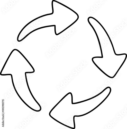 circular arrows symbolize business timeline with clear direction and flow, representing continuous improvement and progress