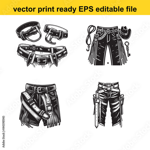 Western chaps vector silhouette