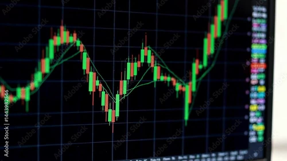Stock market chart with candlestick Stock market chart with candlestick