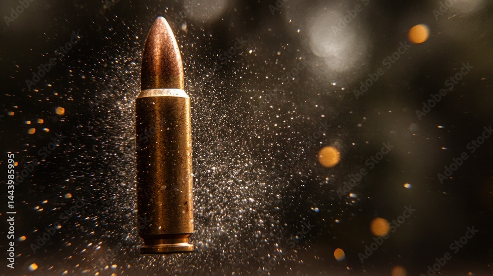 High-angle close-up of a single bullet