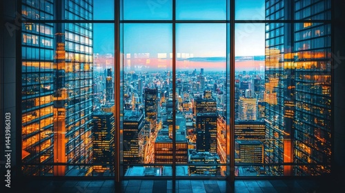 High-rise city view from a modern skyscraper