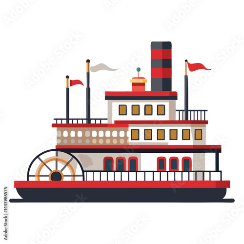Paddle wheeler icon isolated on white background