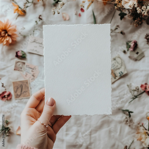 A paper on wooden background generated by AI