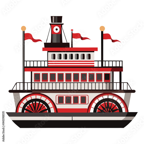 Paddle wheeler icon isolated on white background