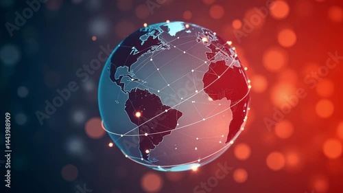 Global Connectivity Concept with Earth and Network Lines Visual