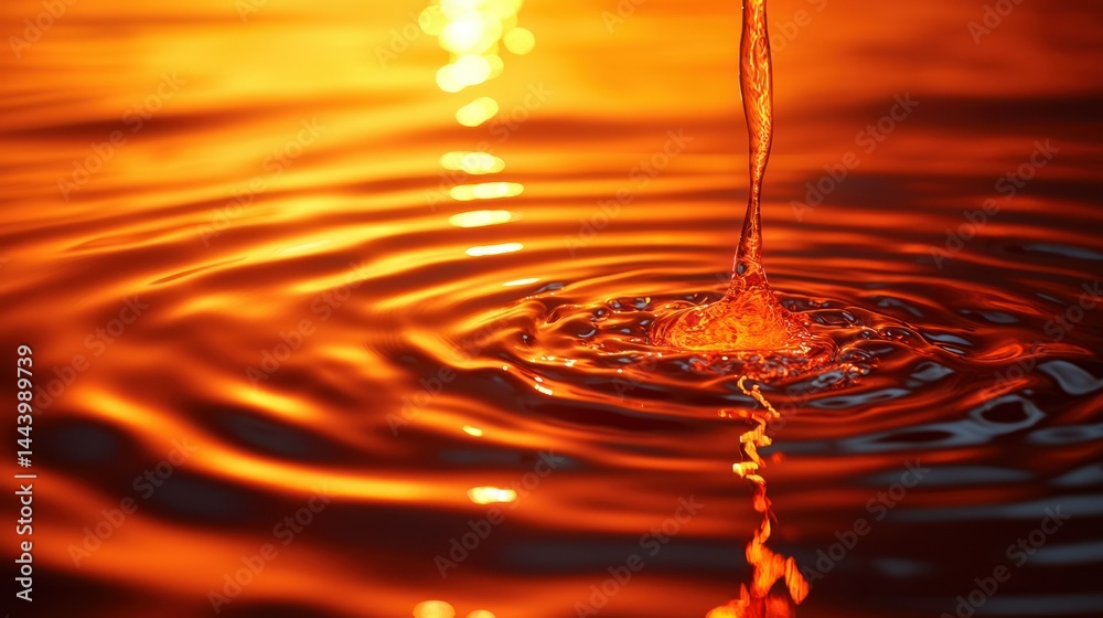 Liquid pouring into water