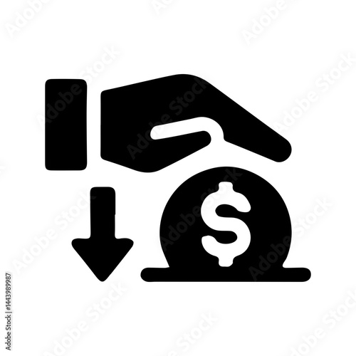 black dolar savings icon