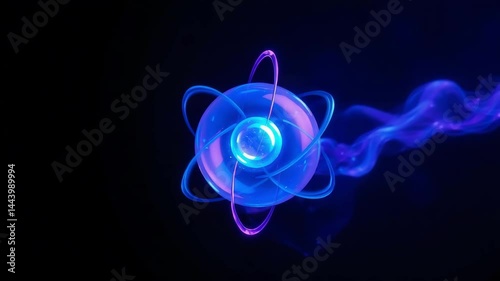 Futuristic Energy Sphere with Abstract Waves and Glow Effects