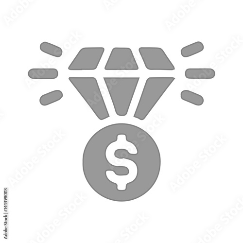 grey dolar value icon