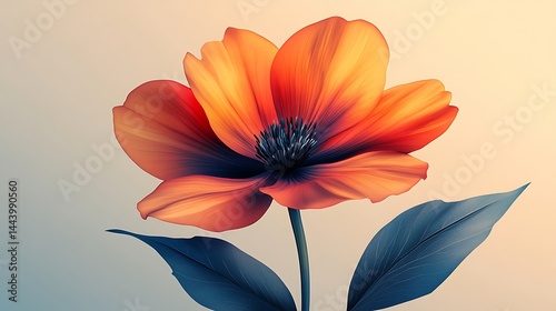 Abstract floral art bright contrasting colors