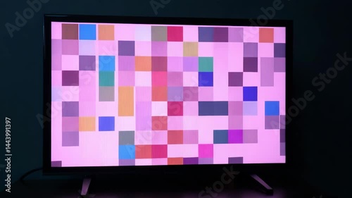 Colorful Abstract Patterns on a Computer Screen at Night