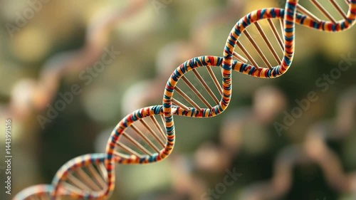 Vibrant DNA Helix on Abstract Background for Science and Health Themes