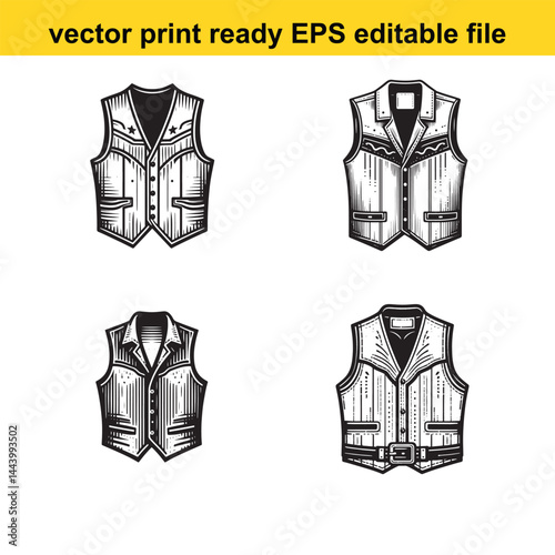 western vest vector silhouette