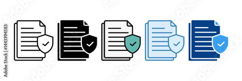 File Protection Icon Set Multiple Style Collection