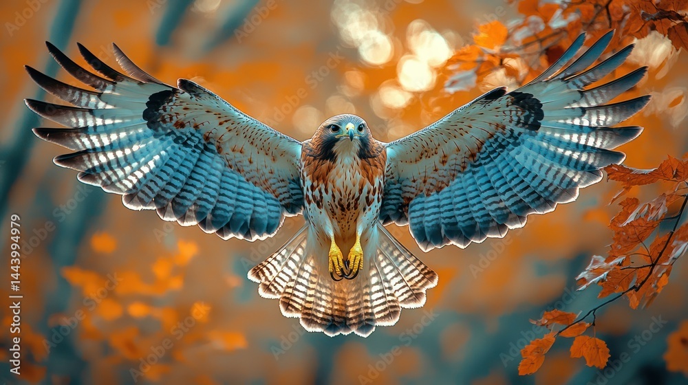 Majestic raptor in flight