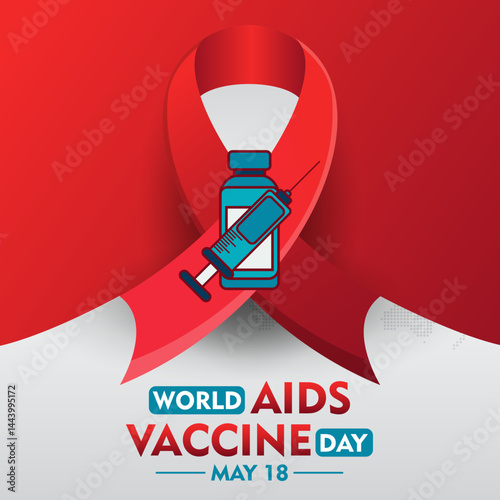 World AIDS Vaccine Prevention and awareness Day. Celebrated every year in may. Suitable for Banner poster, flyer and background design template