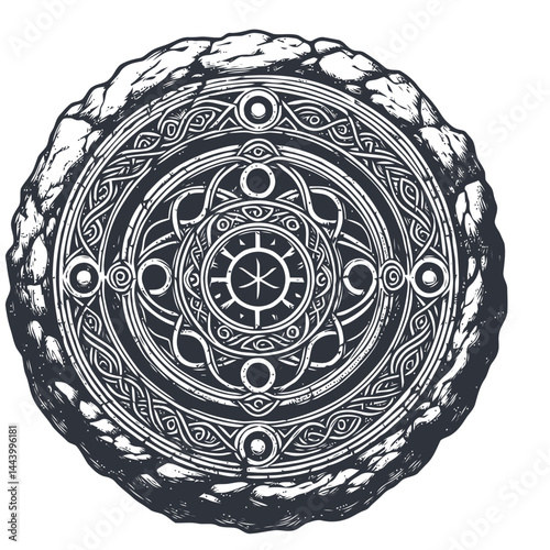 Ancient Stone Circle Surrounded by Fog and Mystical Energy, Perfect for Fantasy and Spiritual Themes