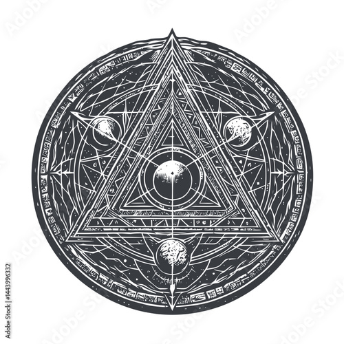 Magical Art of a Mysterious Stone Circle Surrounded by Nature and Timeworn by the Ages, Evoking Ritualistic Power