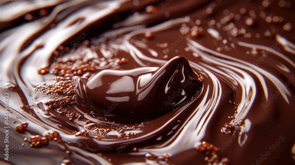 Melted chocolate swirls with sprinkles