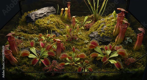 Carnivorous plants in terrarium display