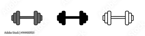 Set of dumbbell weights, various graphic representation, for strength training, fitness, bodybuilding, and workout exercises on a transparent background