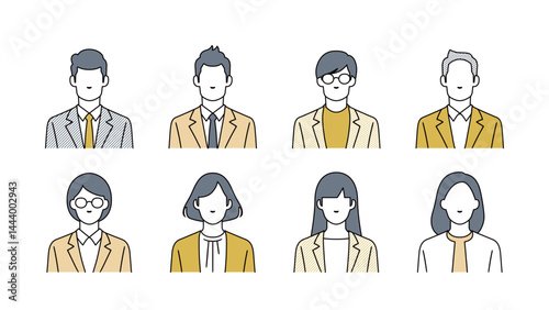 Set of faces of business people	
